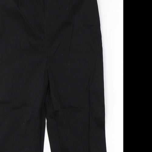 M&S Womens Black  Cotton Dress Pants Trousers Size 10 L20 in Regular