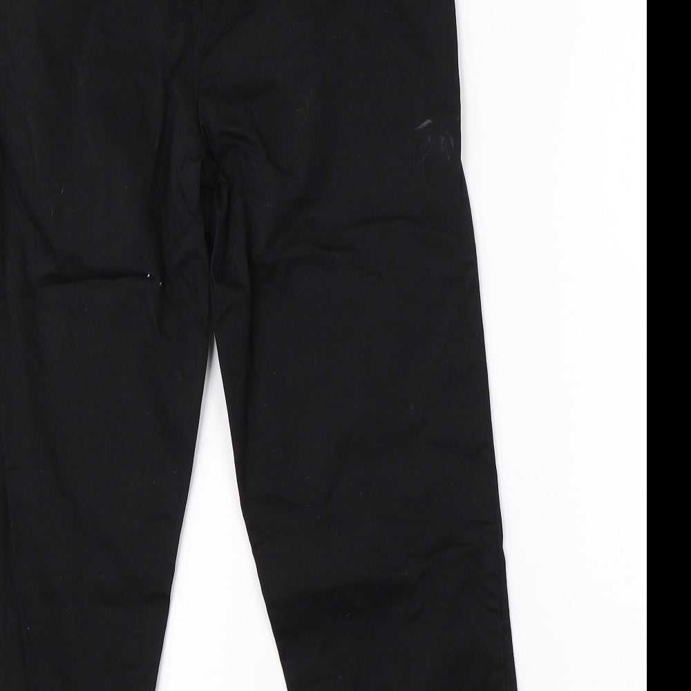 M&S Womens Black  Cotton Dress Pants Trousers Size 10 L20 in Regular