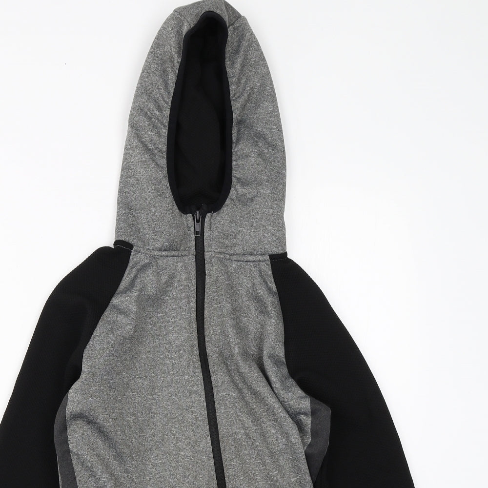 Primark Boys Grey  Polyester Full Zip Hoodie Size 11-12 Years  Zip