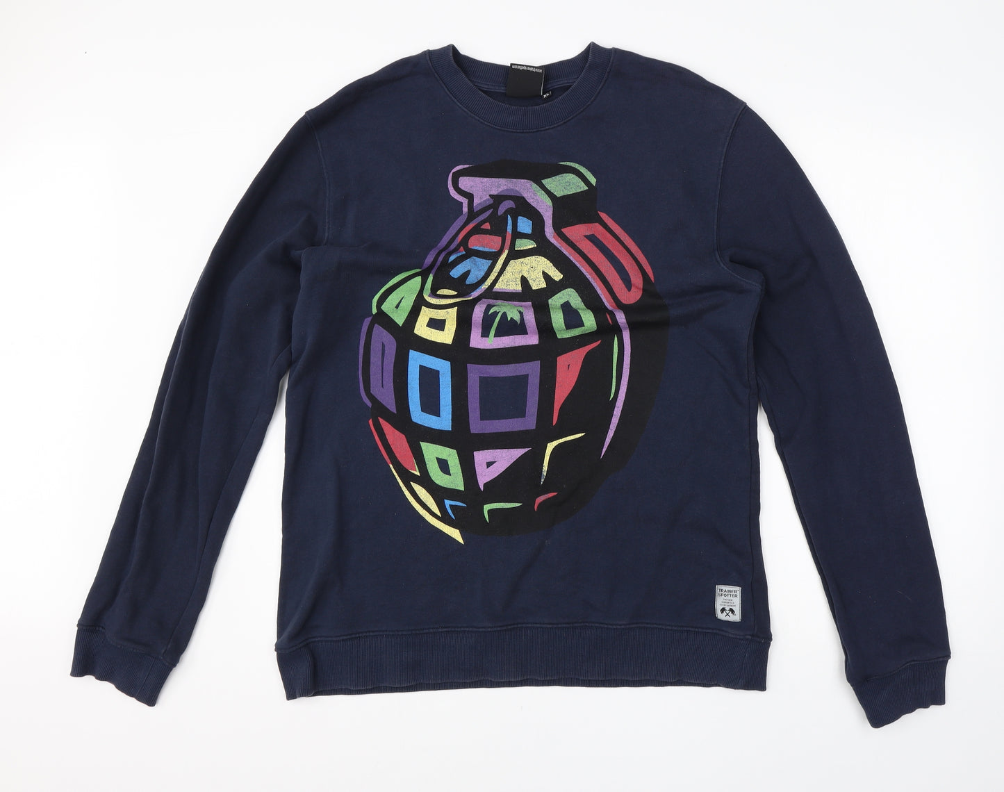 Trainspotter Mens Blue  Cotton Pullover Sweatshirt Size XL