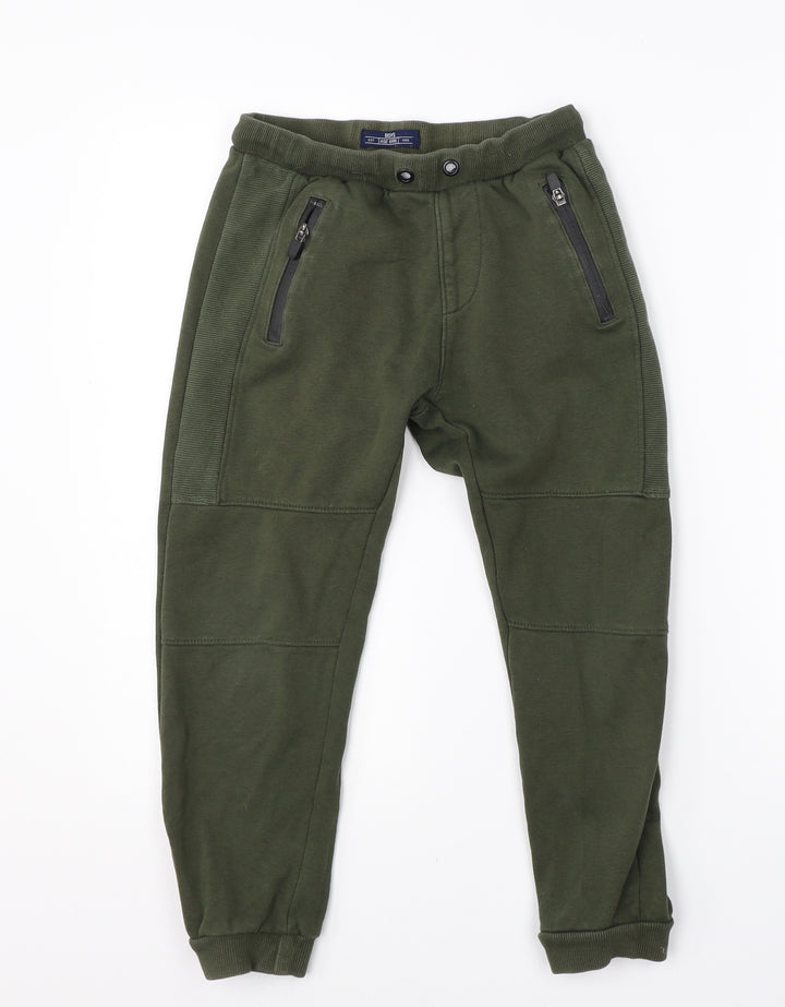 Boys Boys Green  Cotton Sweatpants Trousers Size 9 Months  Regular
