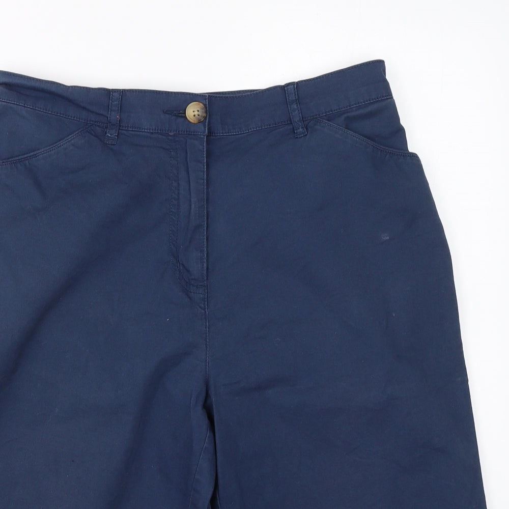 Cotton Womens Blue  Cotton Cargo Shorts Size 12 L12 in Regular