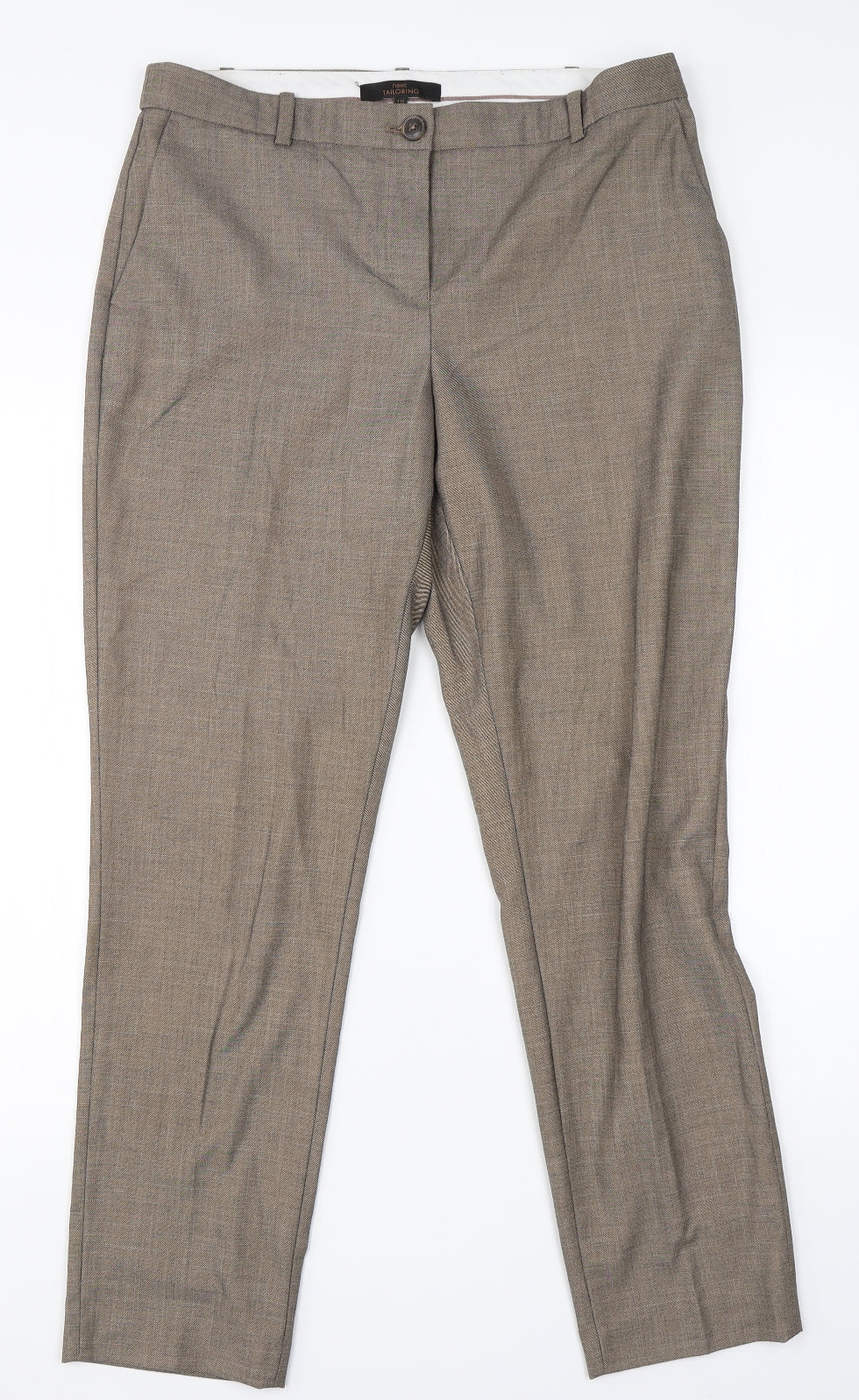 NEXT Womens Brown  Polyester Dress Pants Trousers Size 12 L26 in Regular