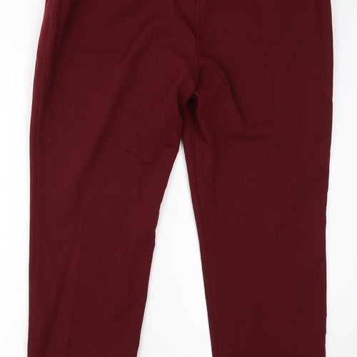 Tailored Womens Red  Polyester Dress Pants Trousers Size 14 L25 in Regular