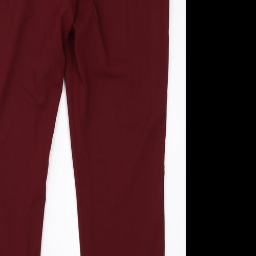 Tailored Womens Red  Polyester Dress Pants Trousers Size 14 L25 in Regular
