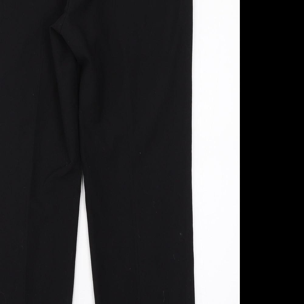 M&S Womens Black  Polyester Dress Pants Trousers Size 10 L25 in Regular