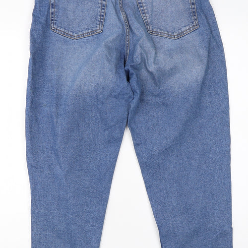 Divided Womens Blue  Cotton Mom Jeans Size 14 L25 in Regular