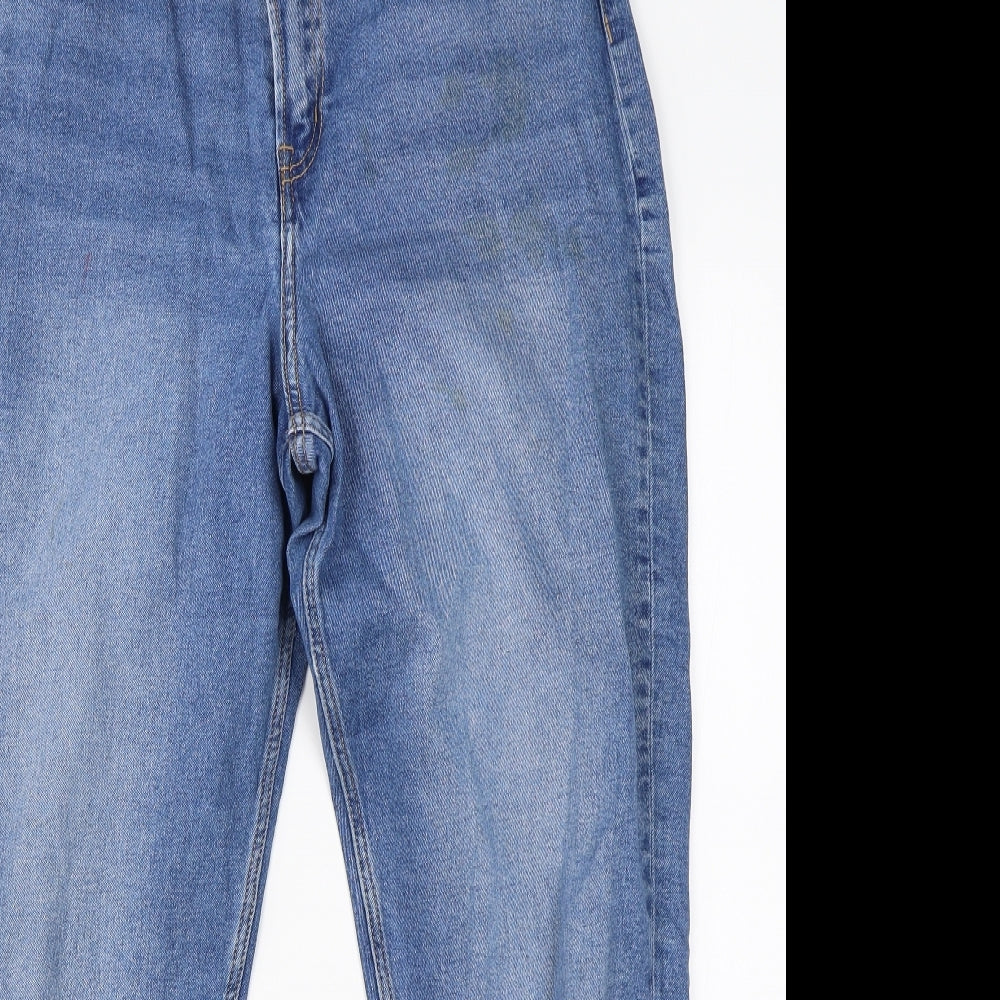 Divided Womens Blue  Cotton Mom Jeans Size 14 L25 in Regular