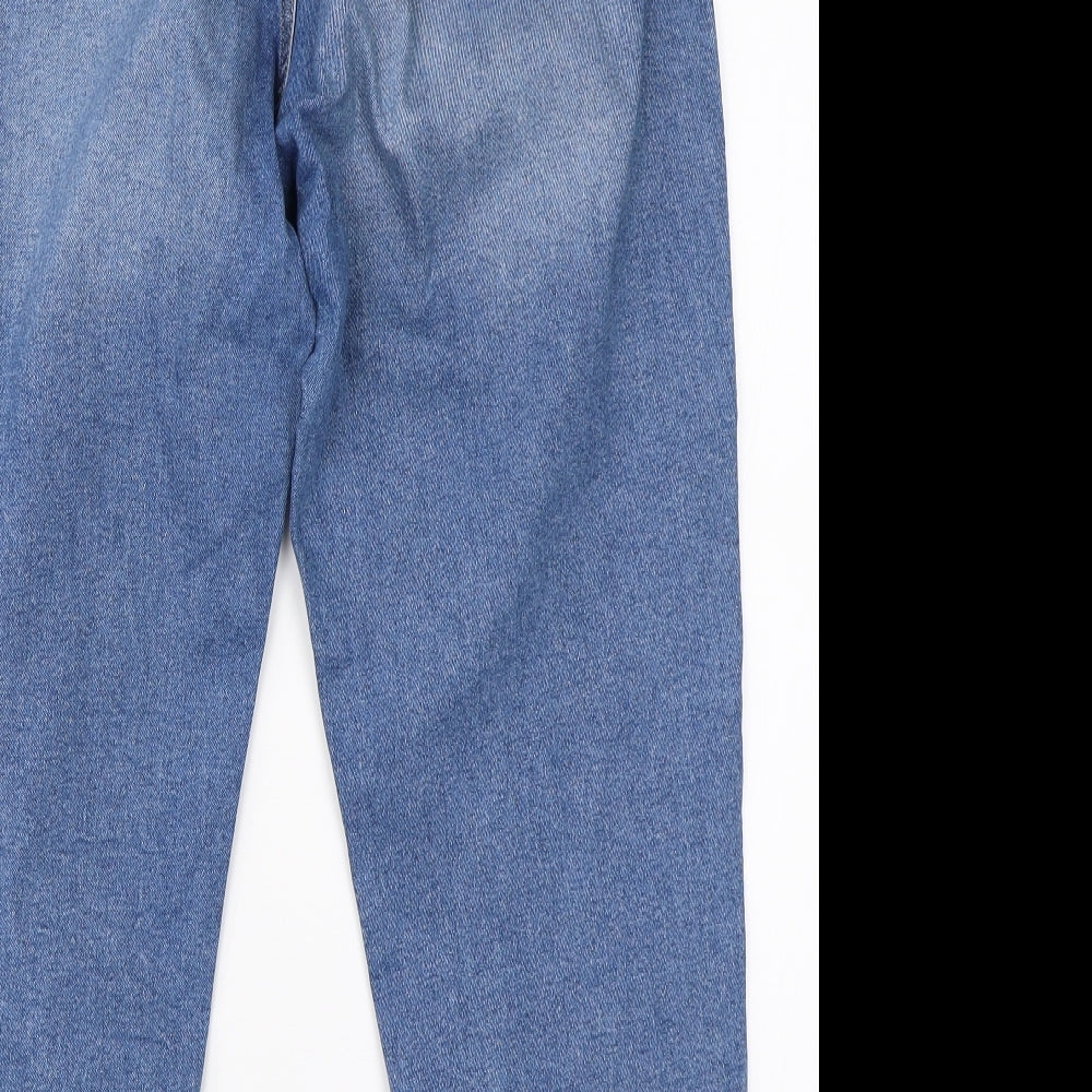 Divided Womens Blue  Cotton Mom Jeans Size 14 L25 in Regular