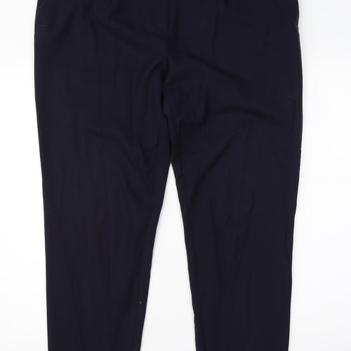 M&S Womens Blue  Polyester Dress Pants Trousers Size 16 L26 in Regular