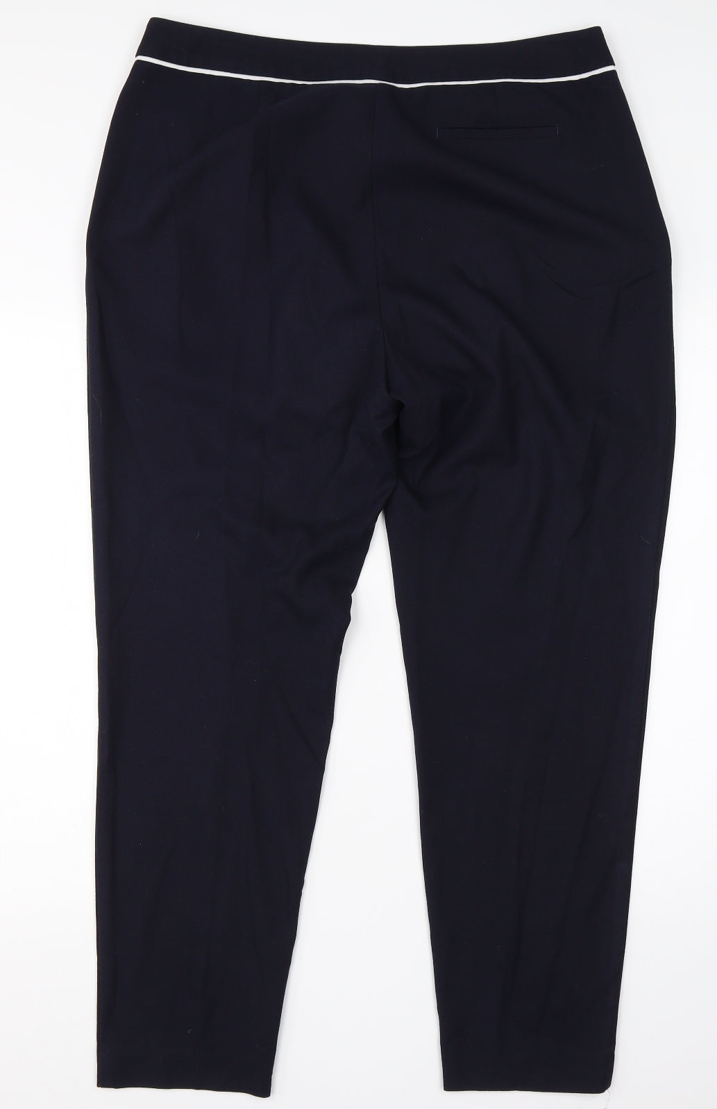M&S Womens Blue  Polyester Dress Pants Trousers Size 16 L26 in Regular