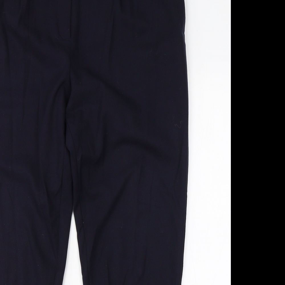 M&S Womens Blue  Polyester Dress Pants Trousers Size 16 L26 in Regular