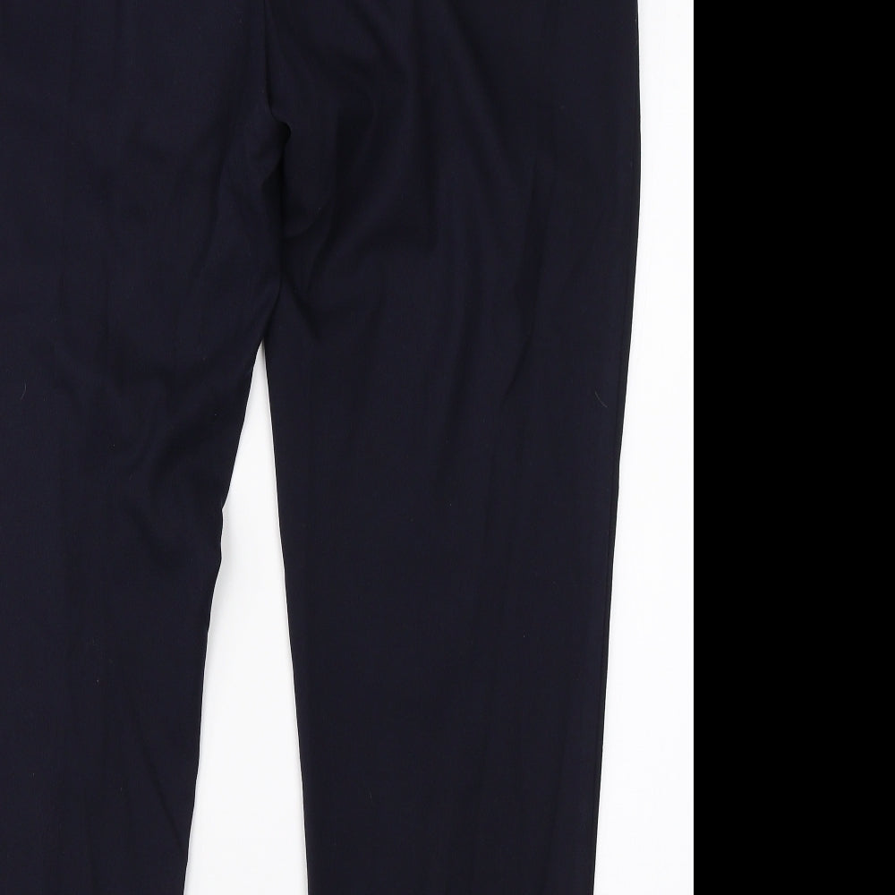 M&S Womens Blue  Polyester Dress Pants Trousers Size 16 L26 in Regular