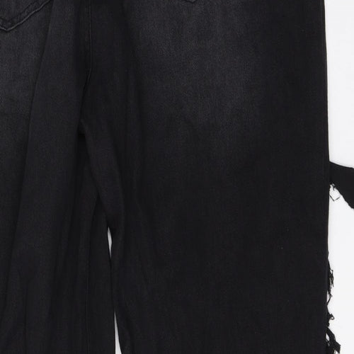 SheIn Womens Black  Cotton Straight Jeans Size 44 L27 in Regular