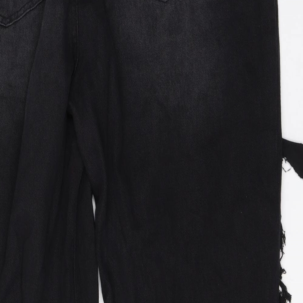 SheIn Womens Black  Cotton Straight Jeans Size 44 L27 in Regular