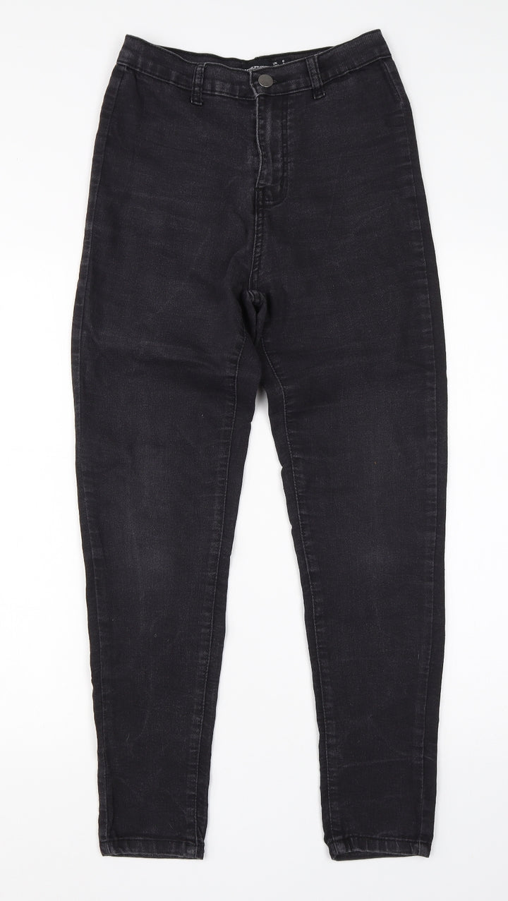 Pretty Little Thing Womens Black Cotton Skinny Jeans Size 8 L26 in Regular