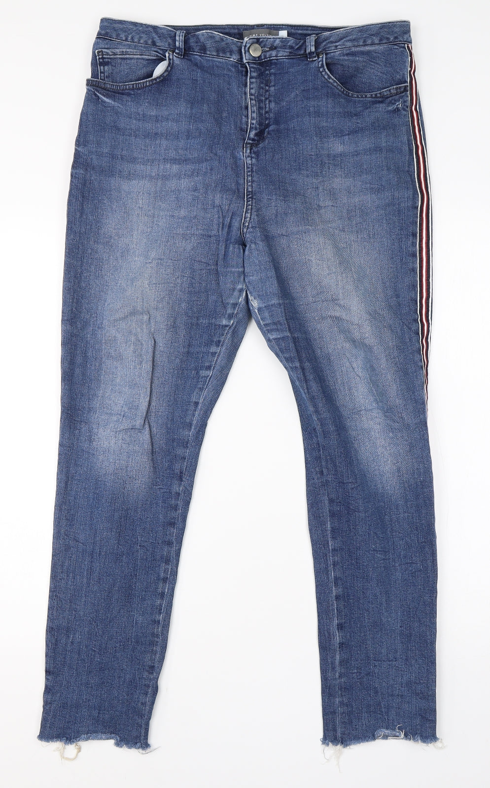 Mint Velvet Womens Blue  Cotton Straight Jeans Size 14 L25 in Relaxed