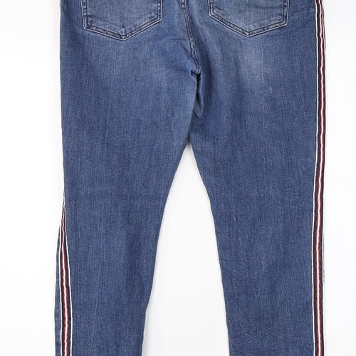 Mint Velvet Womens Blue  Cotton Straight Jeans Size 14 L25 in Relaxed