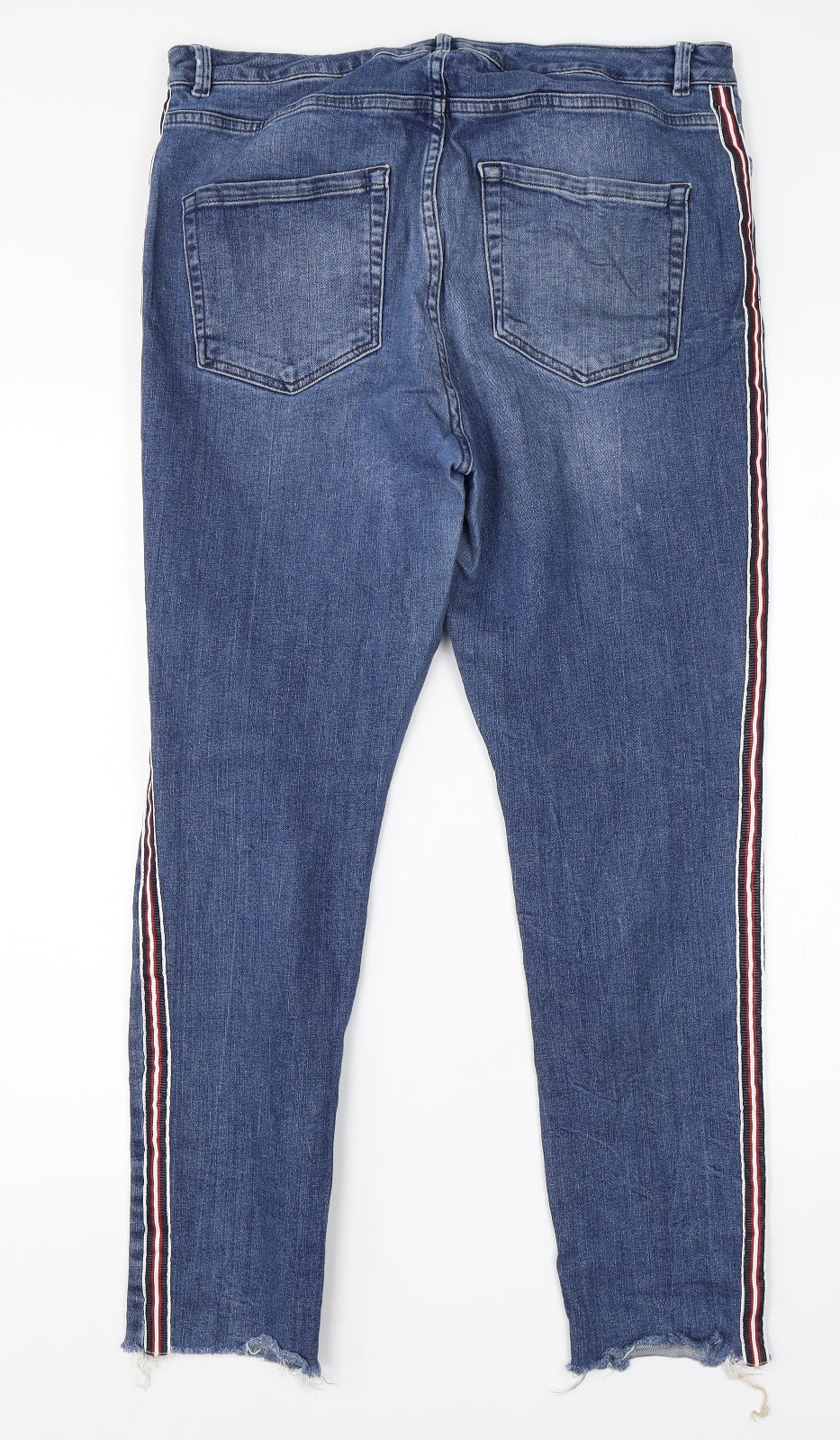 Mint Velvet Womens Blue  Cotton Straight Jeans Size 14 L25 in Relaxed