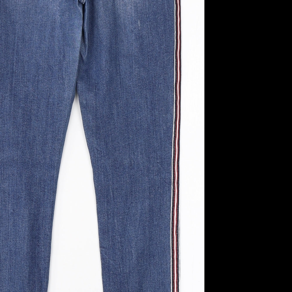 Mint Velvet Womens Blue  Cotton Straight Jeans Size 14 L25 in Relaxed