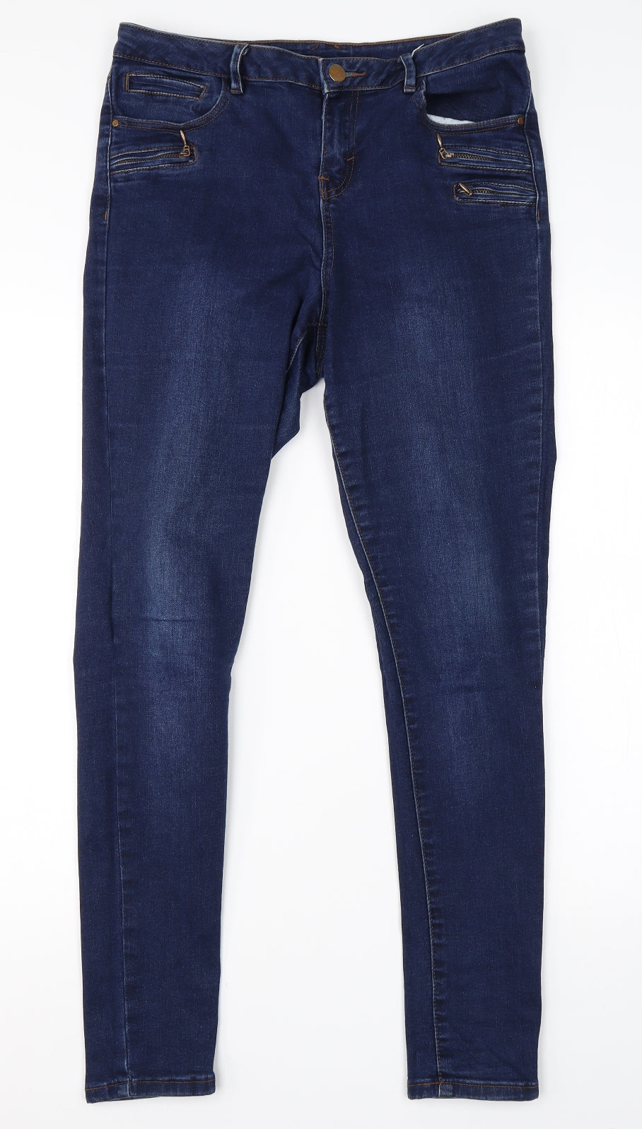 George Womens Blue  Cotton Skinny Jeans Size 12 L26 in Regular