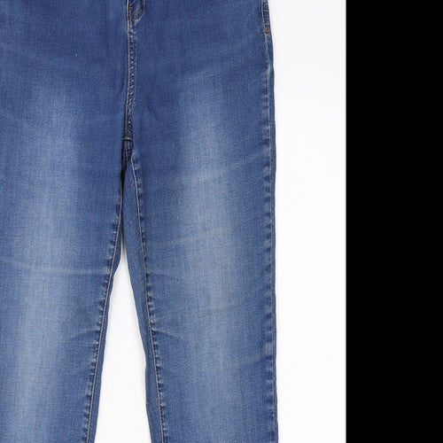 TU Womens Blue  Cotton Straight Jeans Size 14 L25 in Regular