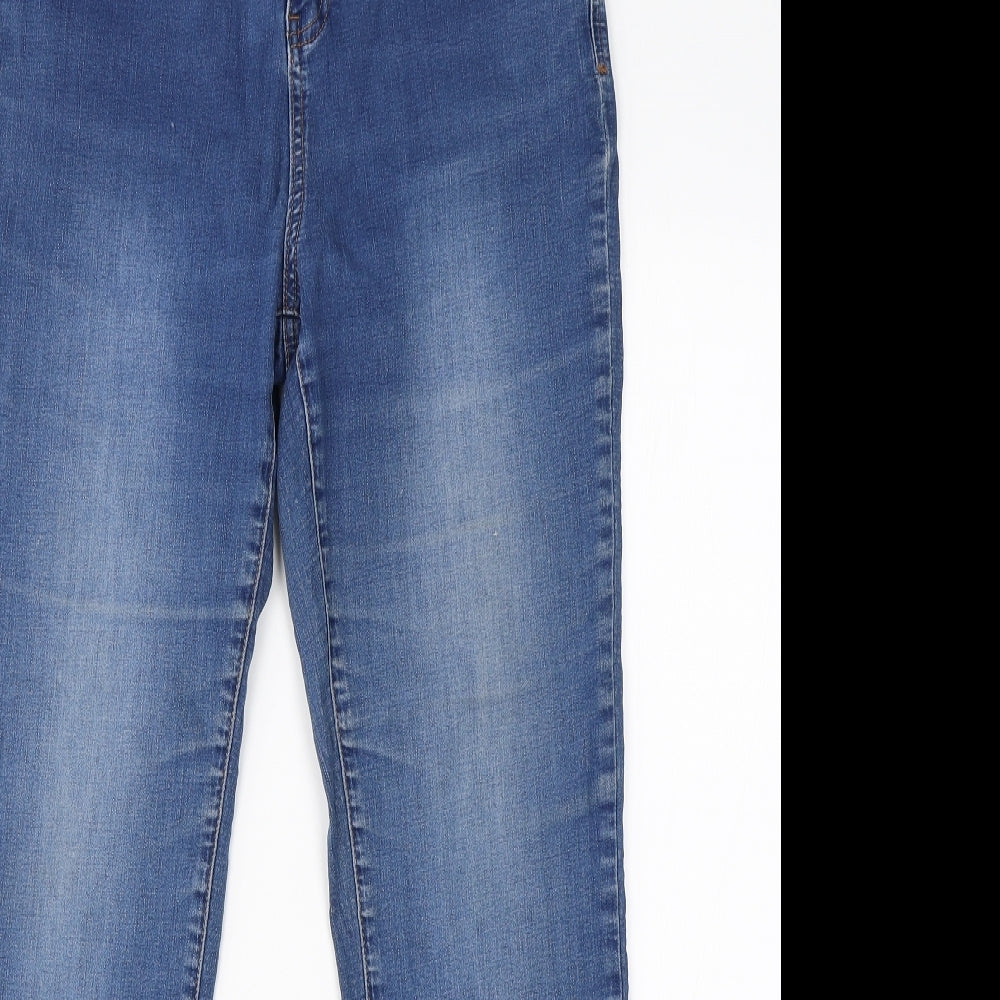 TU Womens Blue  Cotton Straight Jeans Size 14 L25 in Regular