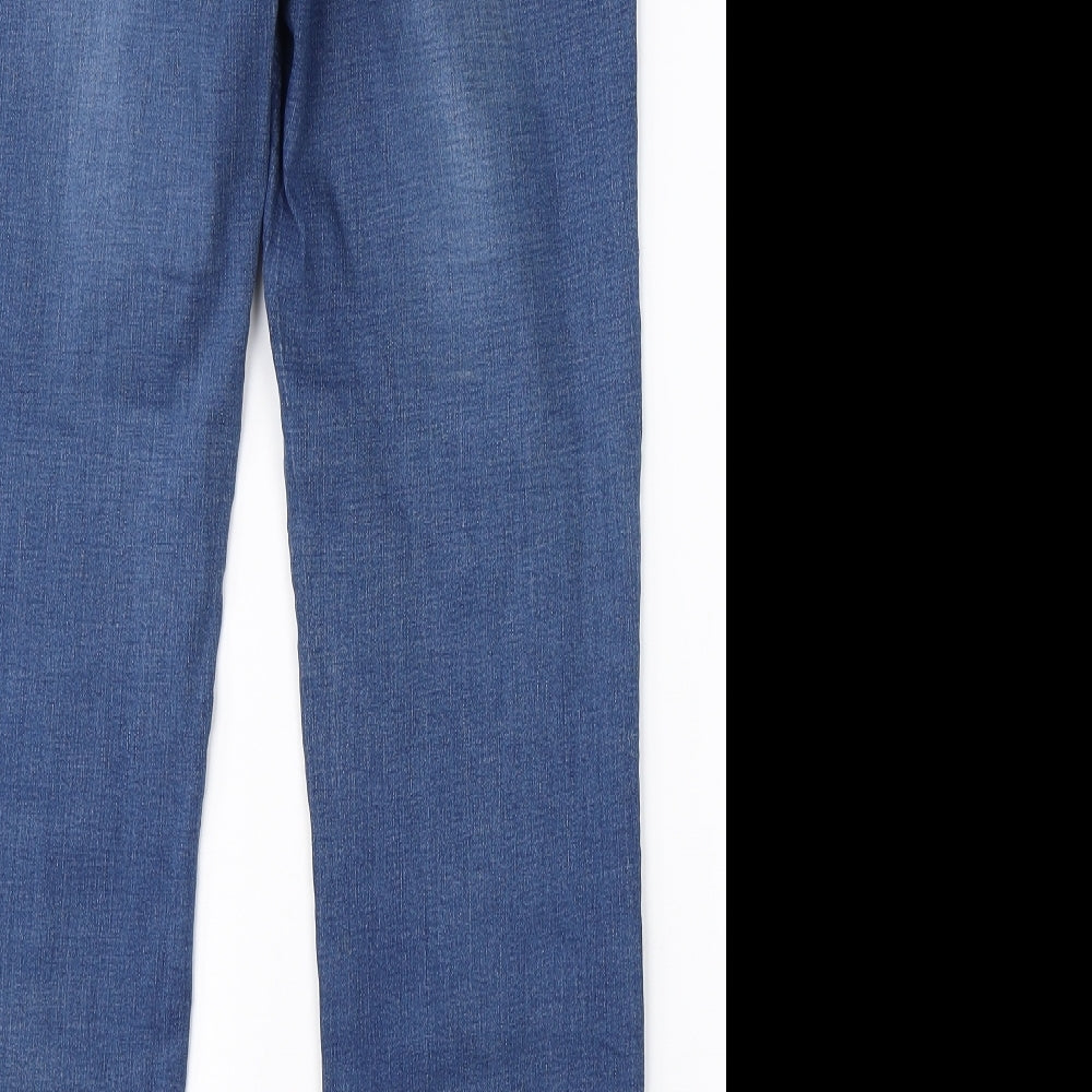 TU Womens Blue  Cotton Straight Jeans Size 14 L25 in Regular