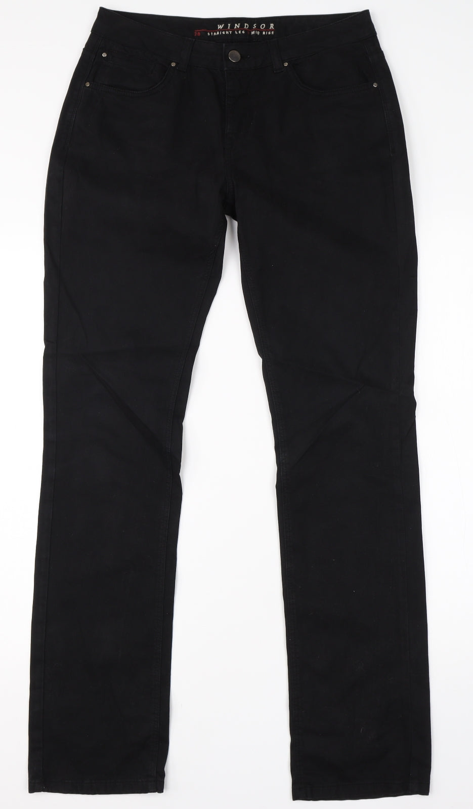 Windsor Mens Black  Cotton Straight Jeans Size 28 L31 in Regular