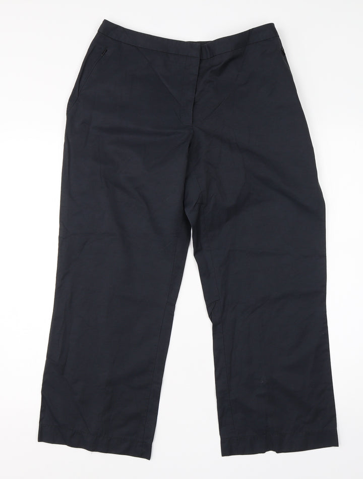 Oasis Womens Grey Cotton Trousers Size 30 in L23 in Regular