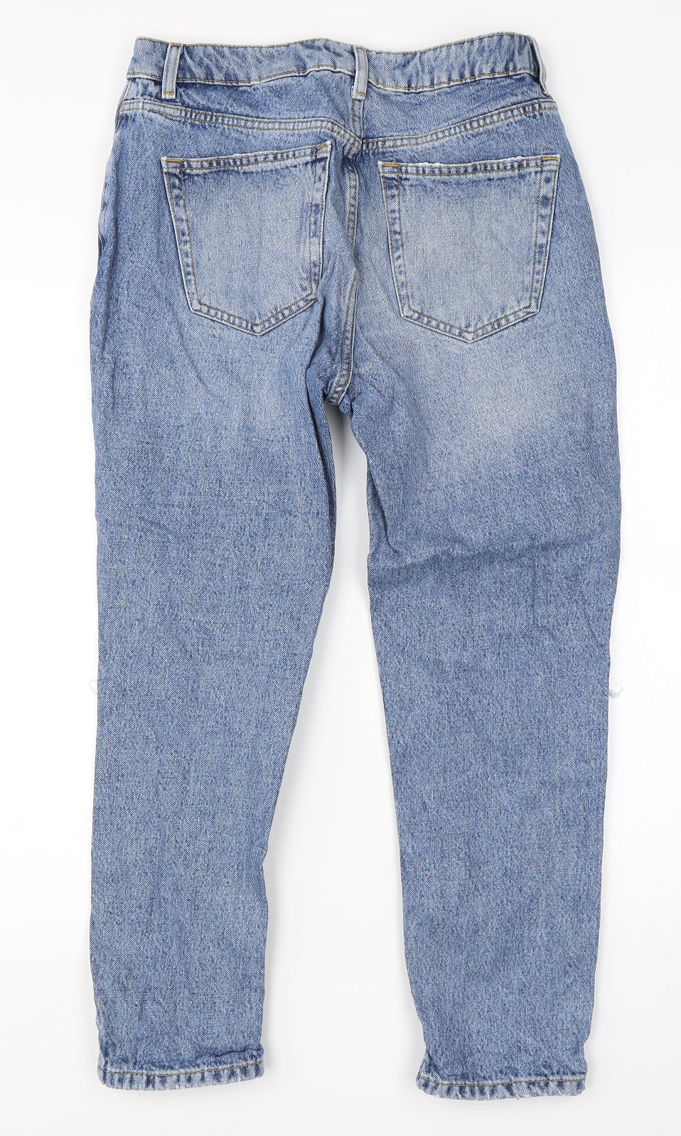NEXT Womens Blue  Cotton Mom Jeans Size 10 L24 in Regular