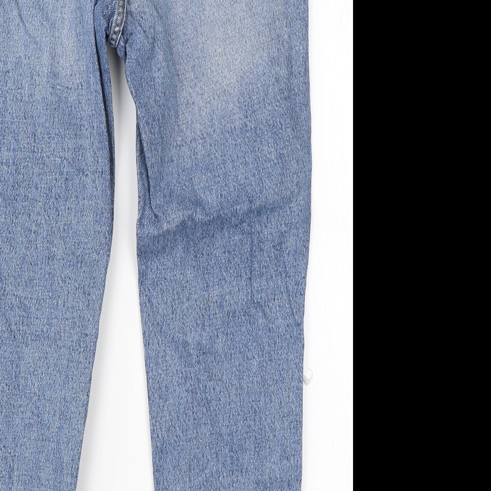 NEXT Womens Blue  Cotton Mom Jeans Size 10 L24 in Regular