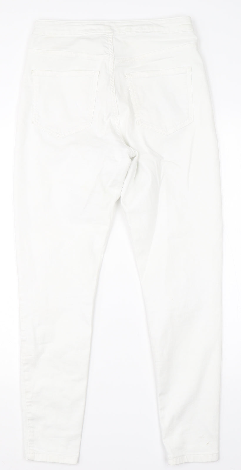 M&S Womens White  Cotton Skinny Jeans Size 12 L26 in Regular