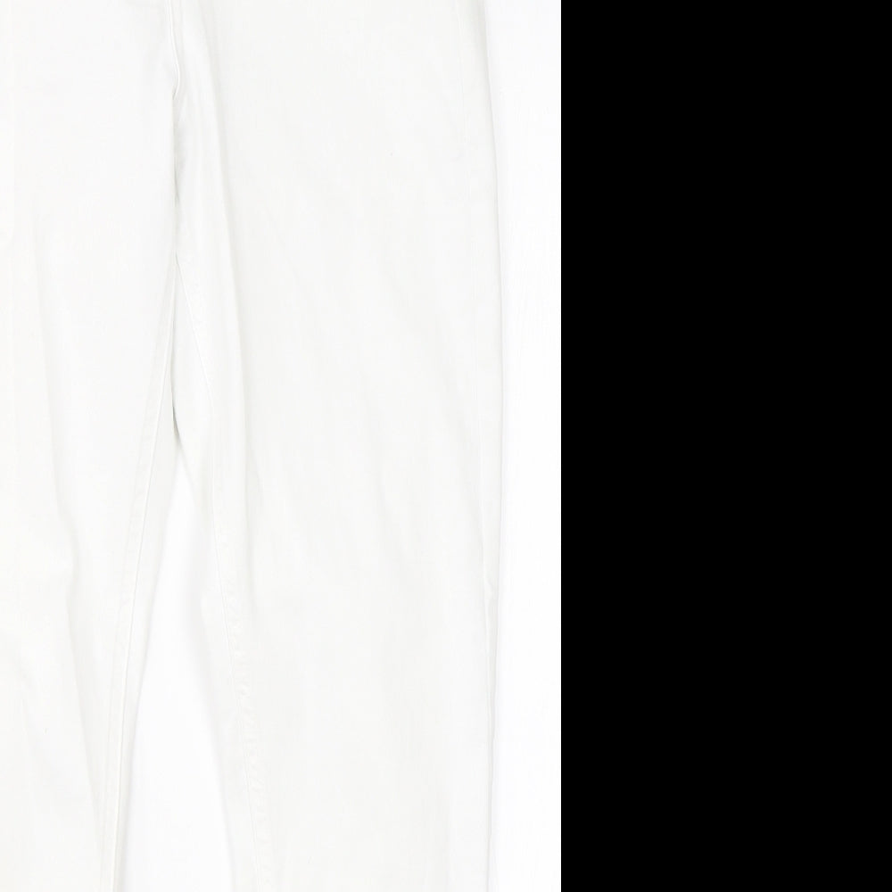 M&S Womens White  Cotton Skinny Jeans Size 12 L26 in Regular