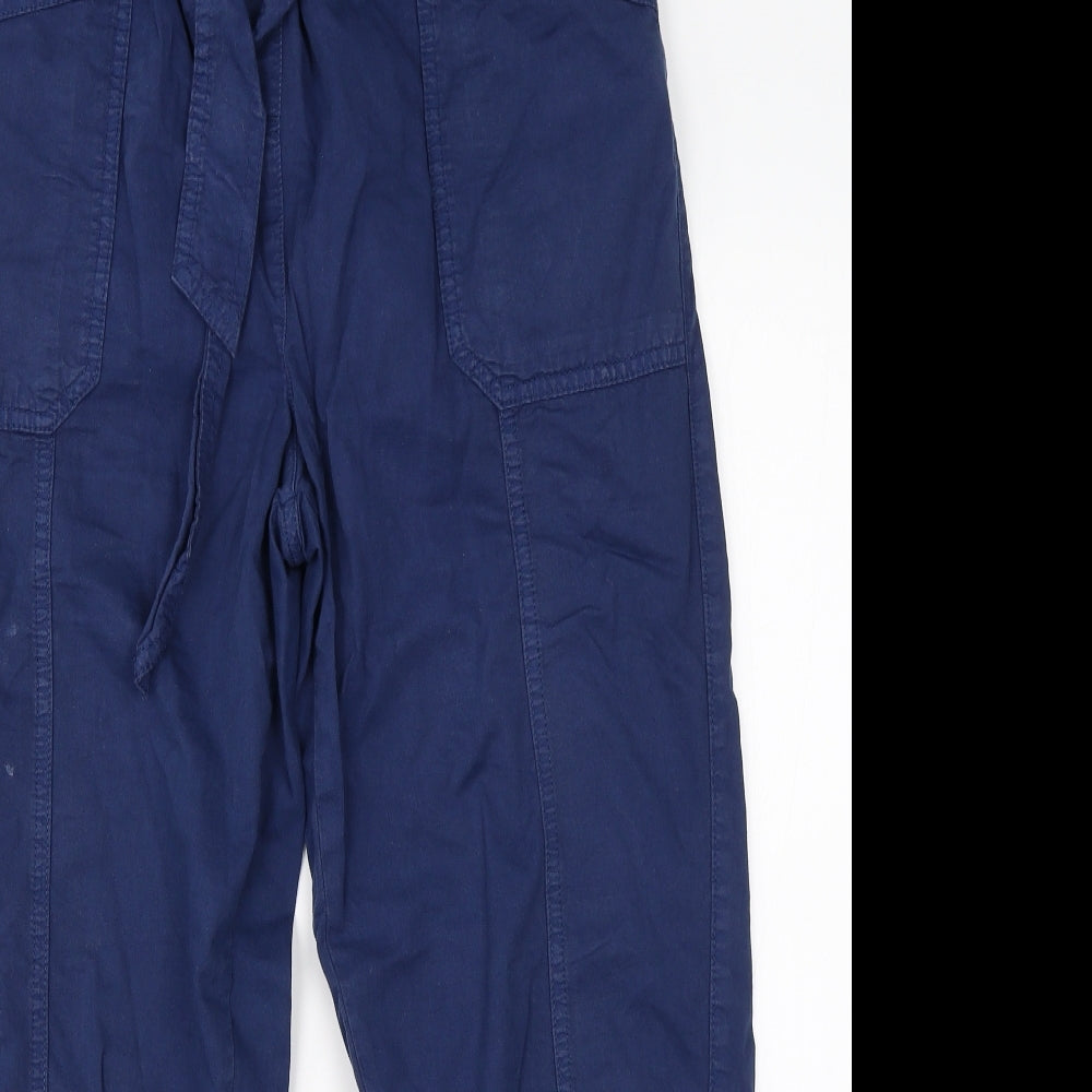 George Womens Blue  Cotton Cargo Trousers Size 14 L25 in Regular