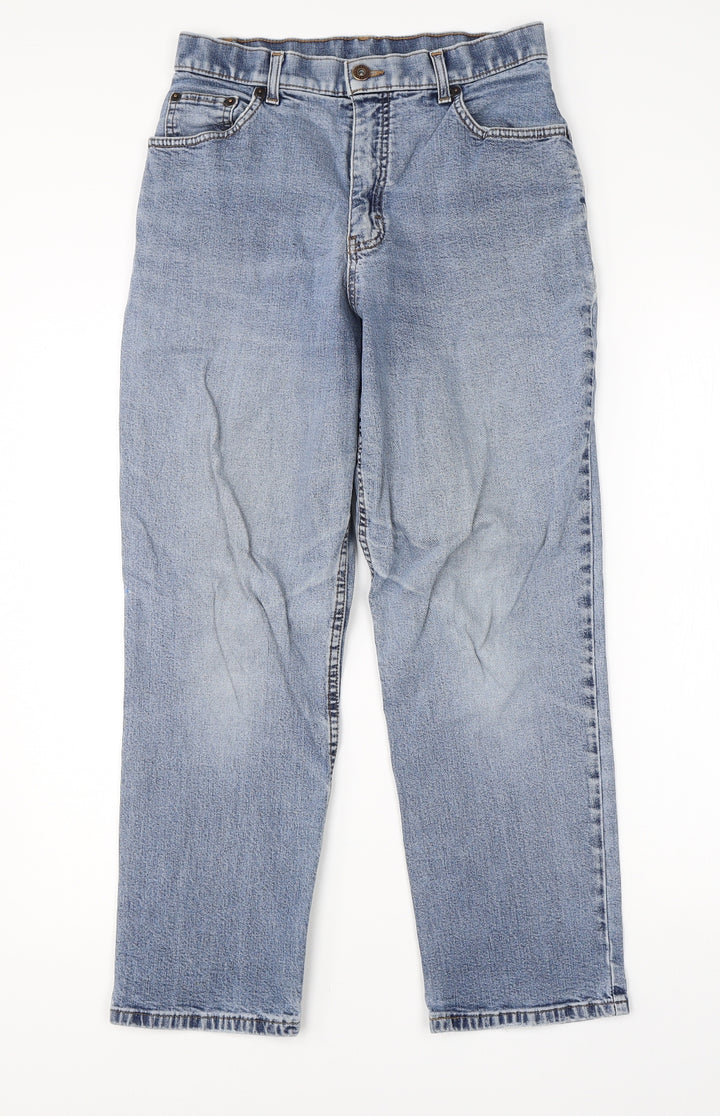 Preworn Womens Blue Cotton Cropped Jeans Size 28 in L24 in Regular