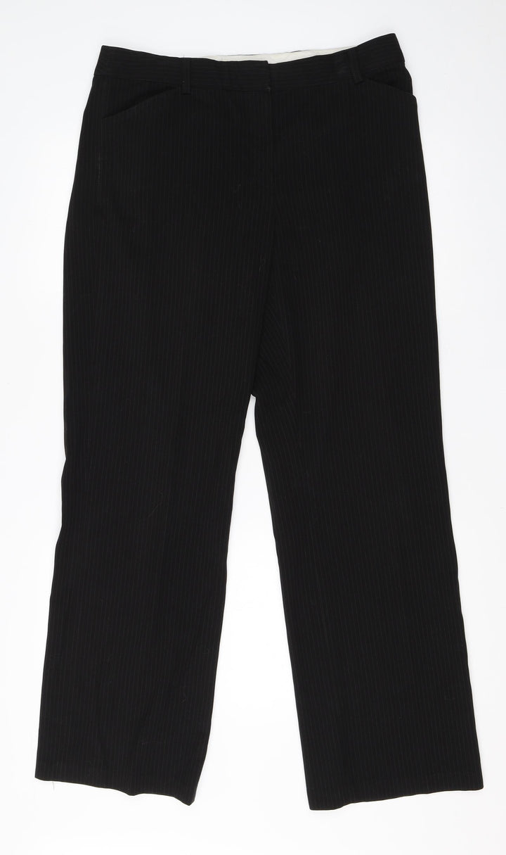 BHS Womens Black  Polyester Dress Pants Trousers Size 34 in L28 in Regular