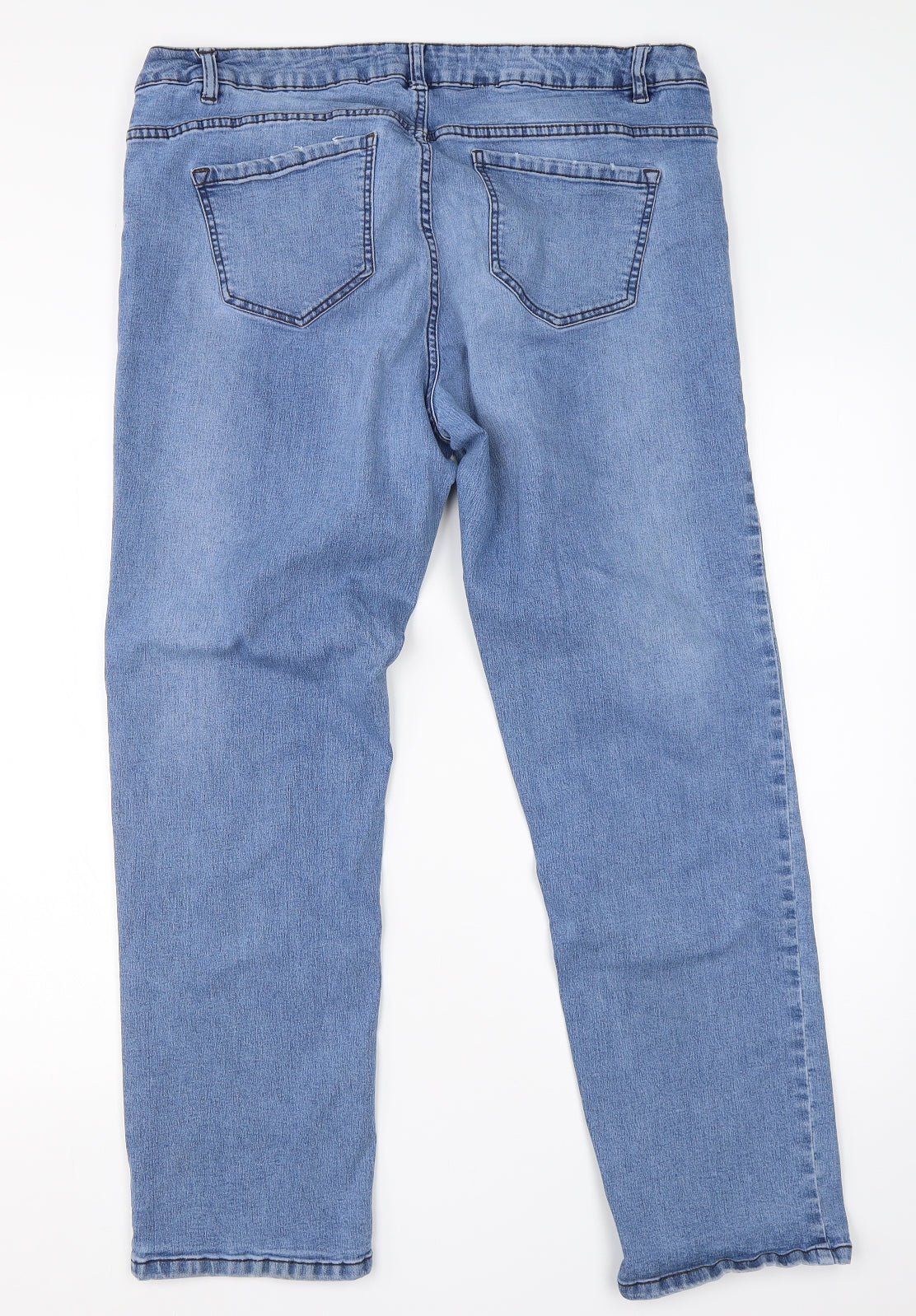 George Womens Blue  Cotton Straight Jeans Size 18 L26 in Regular