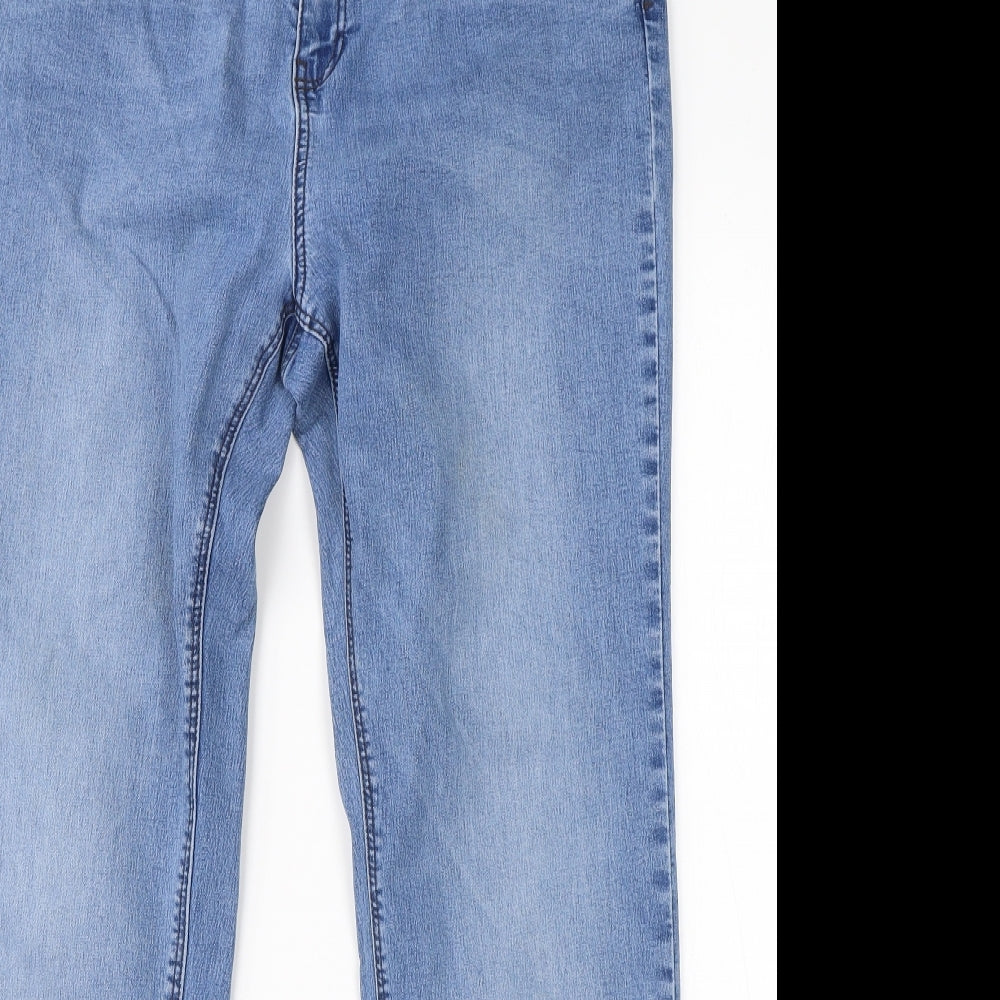 George Womens Blue  Cotton Straight Jeans Size 18 L26 in Regular