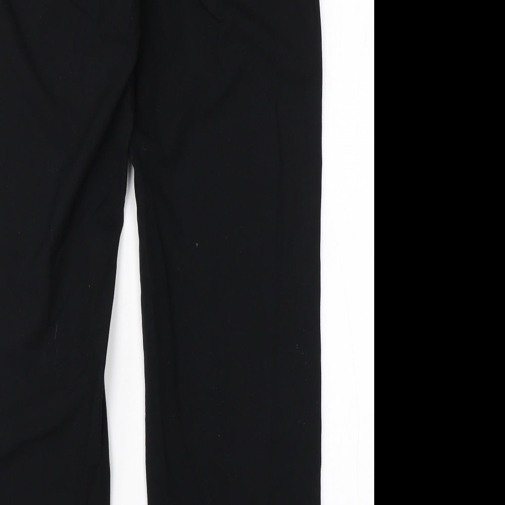 M&S Womens Black  Viscose Dress Pants Trousers Size 12 L24 in Regular