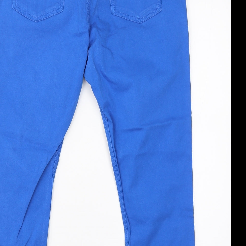 M&S Womens Blue  Cotton Skinny Jeans Size 14 L20 in Regular