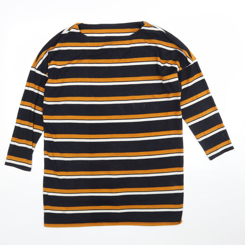 F&F Womens Multicoloured Striped Polyester Jumper Dress  Size 12  Round Neck