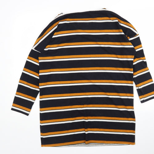 F&F Womens Multicoloured Striped Polyester Jumper Dress  Size 12  Round Neck