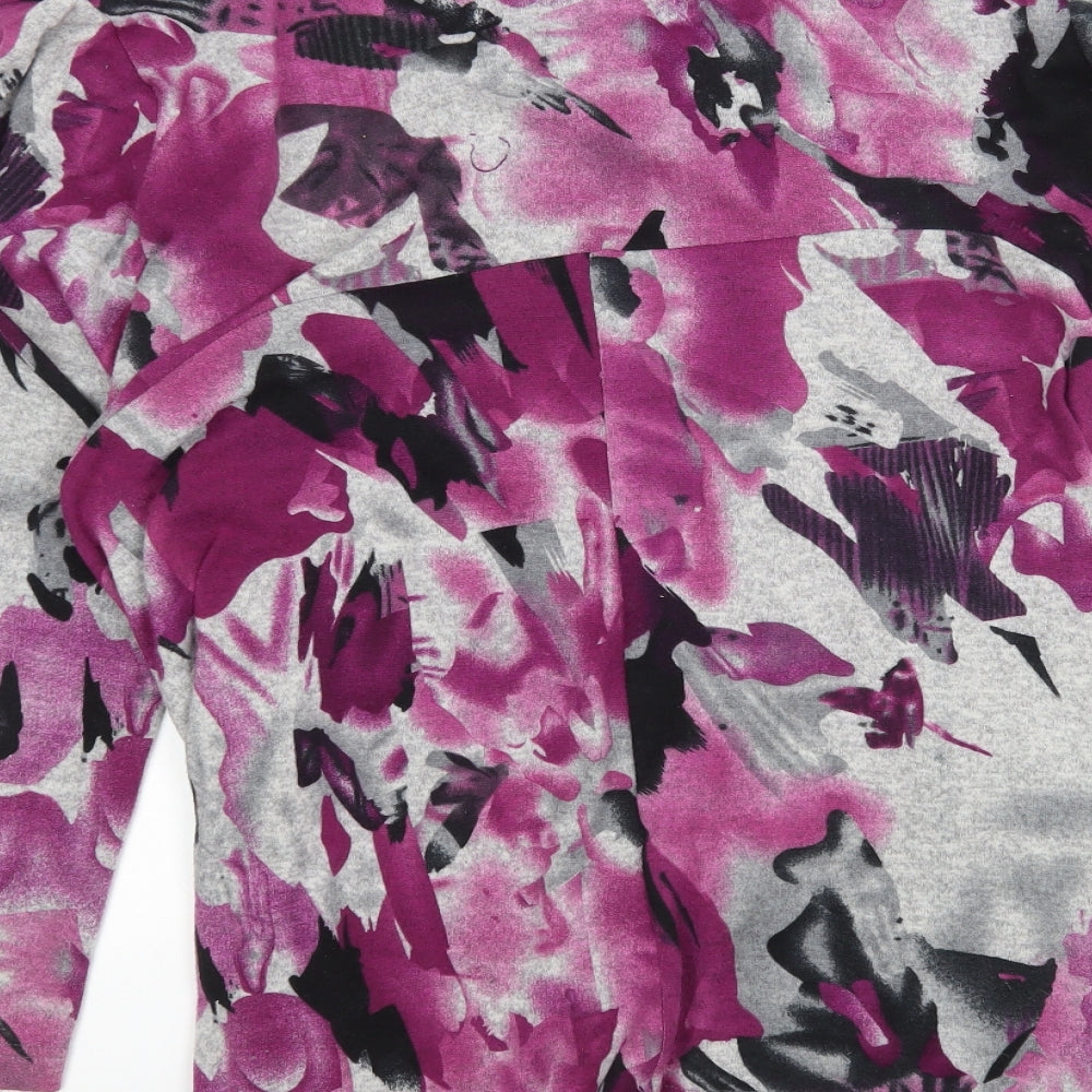 Roman Womens Multicoloured V-Neck Floral Polyester Wrap Jumper Size XL
