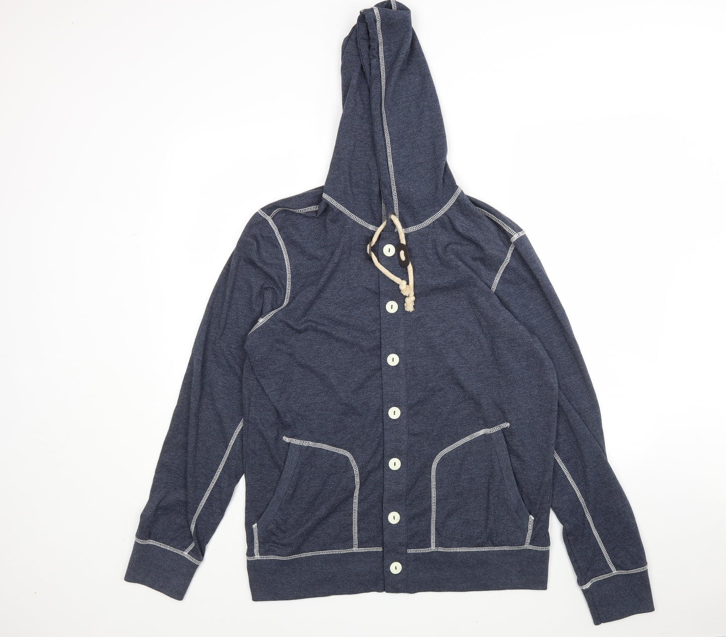 NEXT Mens Blue  Cotton Cardigan Hoodie Size L