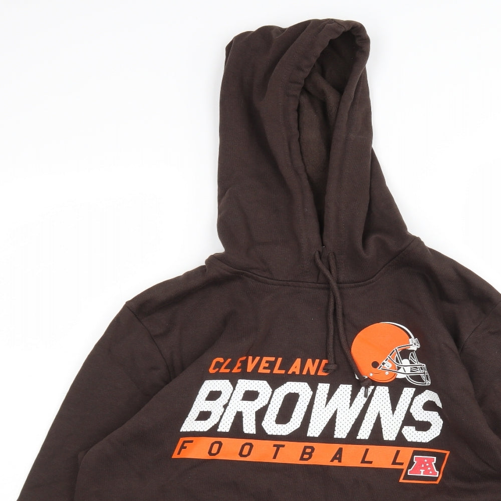 NFL  Mens Brown  Cotton Pullover Hoodie Size L   - Cleveland Browns