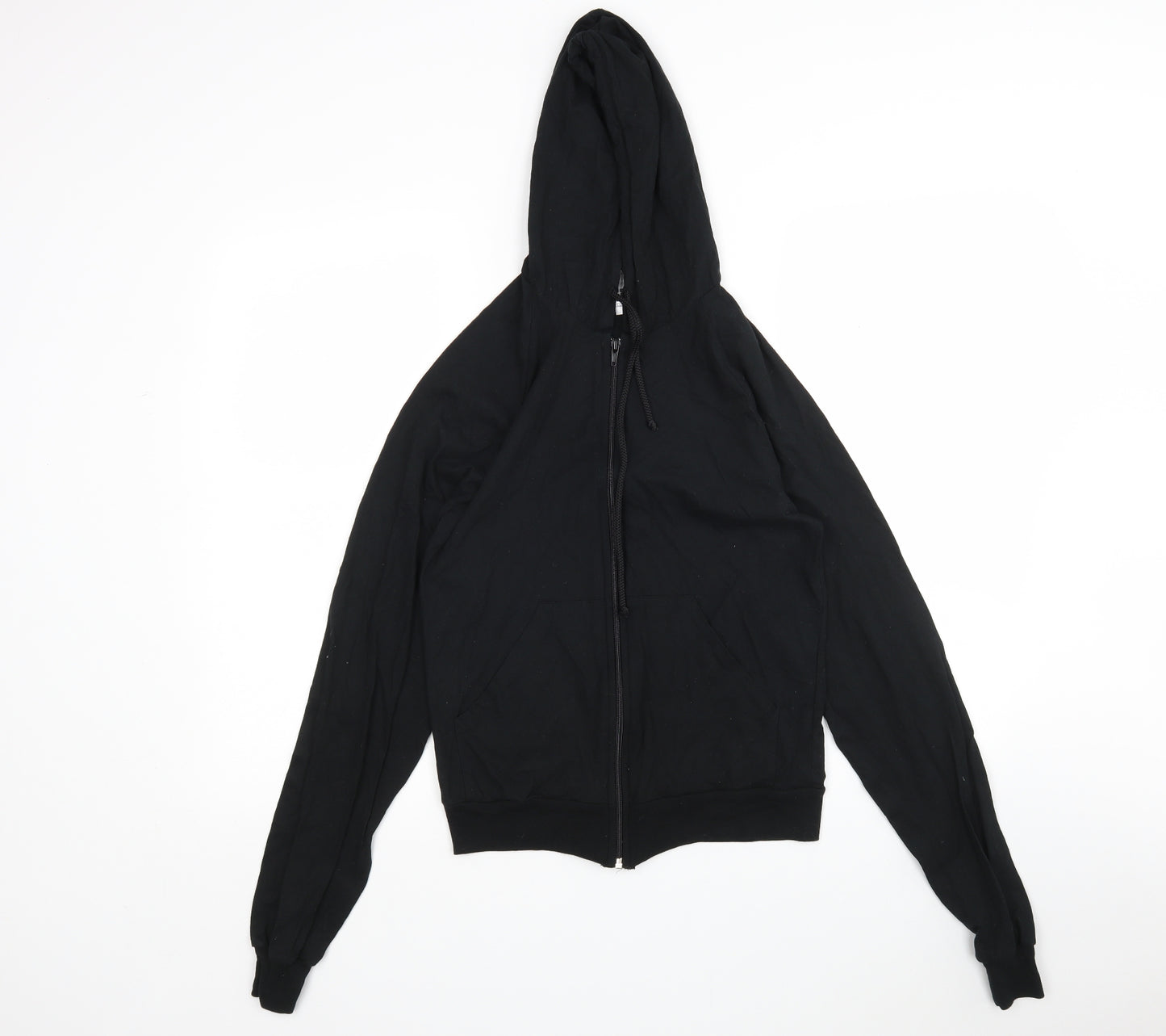 American Apparel Mens Black  Cotton Full Zip Hoodie Size S