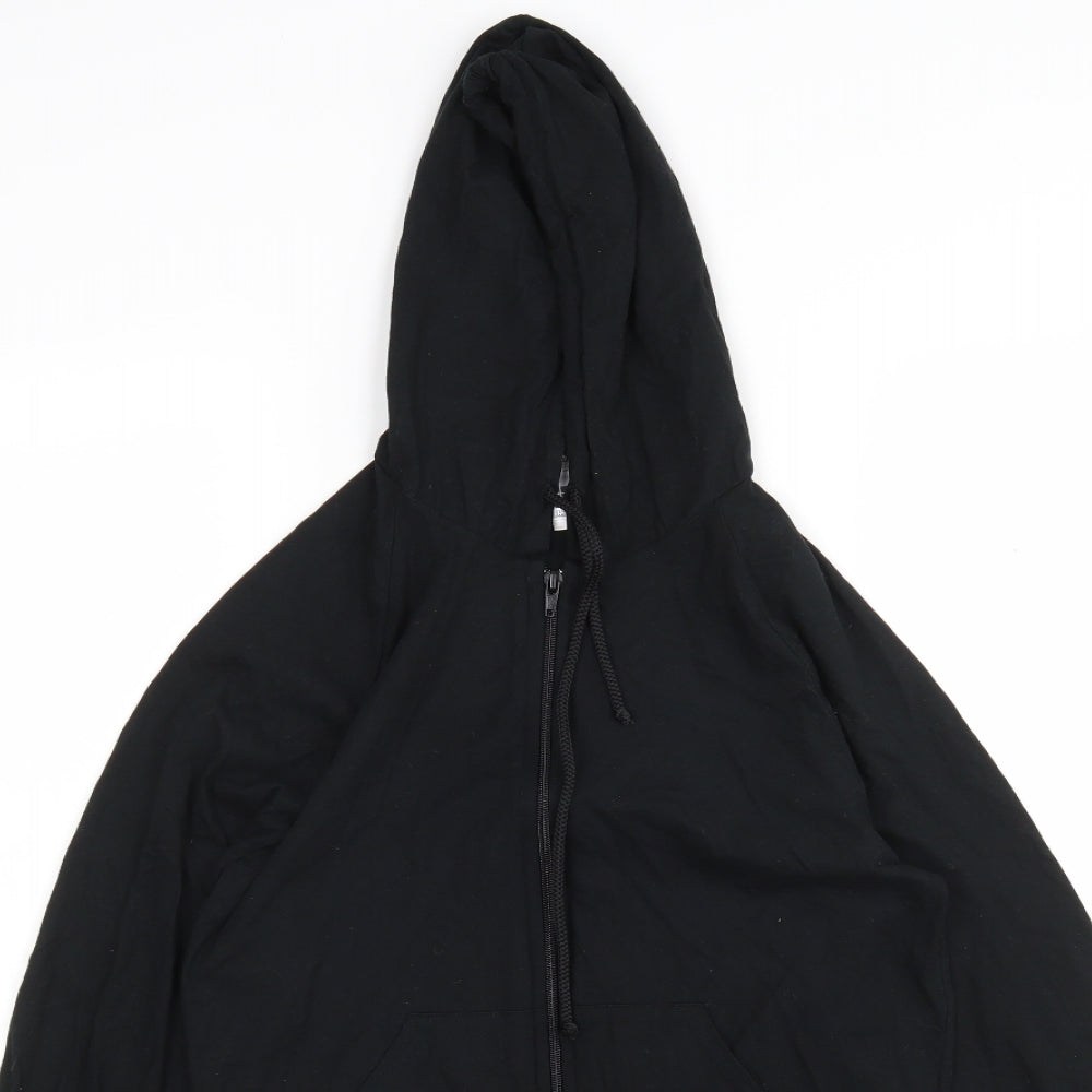 American Apparel Mens Black  Cotton Full Zip Hoodie Size S