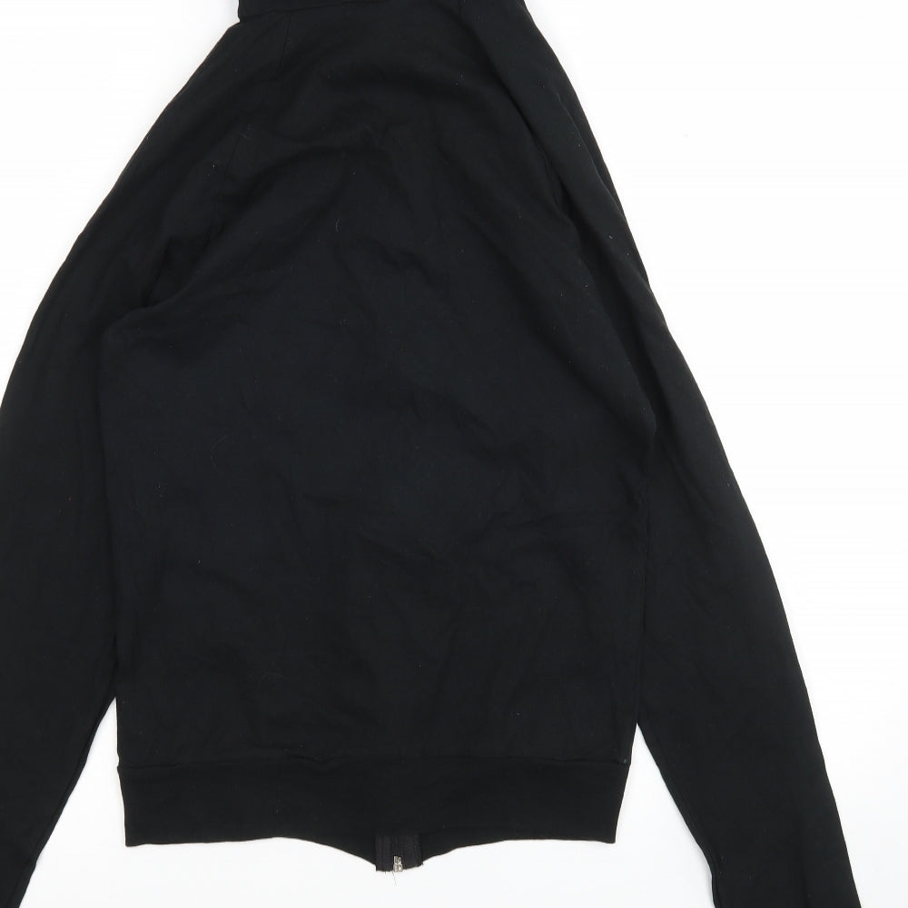American Apparel Mens Black  Cotton Full Zip Hoodie Size S
