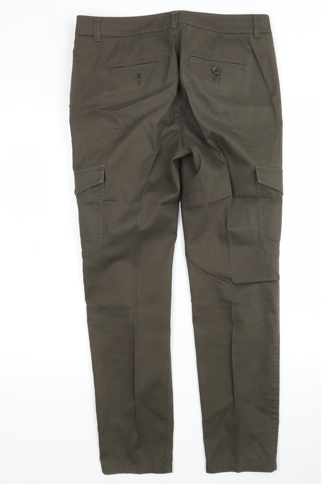 De Corp Womens Green  Cotton Cargo Trousers Size 12 L30 in Regular